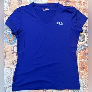 FILA Women's Royal Blue V-Neck Tee